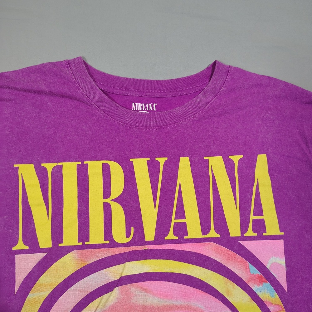 Nirvana Shirt Women Large Purple Live 93 Tour Graphic Tee Band Merch - Picture 4 of 11